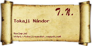 Tokaji Nándor névjegykártya